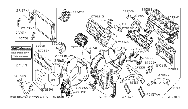 2011 Nissan Sentra Mode Actuator Assembly Diagram for 27731-EN000