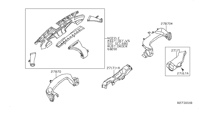 2010 Nissan Sentra Nozzle & Duct Diagram