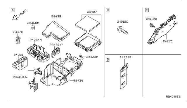 2010 Nissan Sentra Frame-Relay Box Diagram for 24384-ET80A