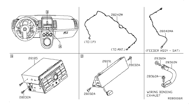 2008 Nissan Sentra Feeder-Antenna Diagram for 28243-ET201