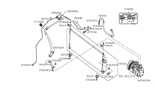 2007 Nissan Sentra Sensor Assembly-Pressure Diagram for 92136-ET00A