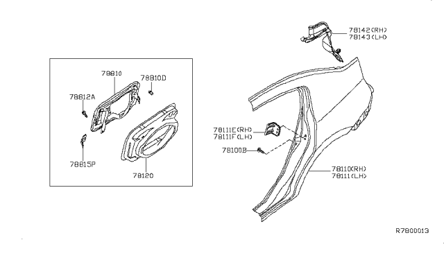 2008 Nissan Sentra Rear Fender & Fitting Diagram