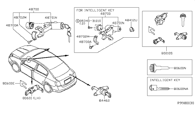 2011 Nissan Sentra Key Set & Blank Key Diagram 2