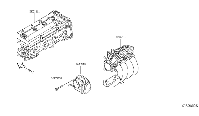 2008 Nissan Sentra Bolt-Chamber Diagram for 16122-6N20A