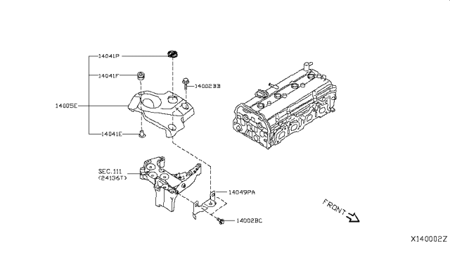 2010 Nissan Sentra Ornament-Collector Diagram for 14048-ET80A