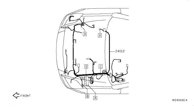 2010 Nissan Sentra Harness-Engine Room Diagram for 24012-ZJ60A