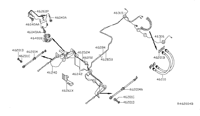 2007 Nissan Sentra Brake Piping & Control Diagram 5