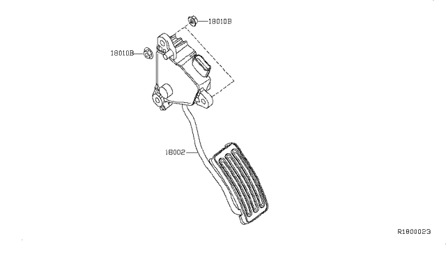 2011 Nissan Sentra Lever Complete-Accelerator,W/DRUM Diagram for 18002-EP700