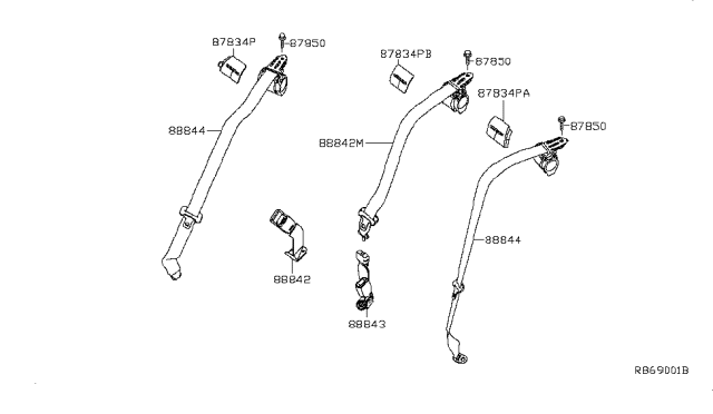 2008 Nissan Sentra Rear Seat Belt Diagram 1