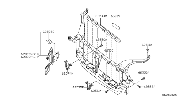 2010 Nissan Sentra Guide-Air, Front RH Diagram for 62810-ZT50A