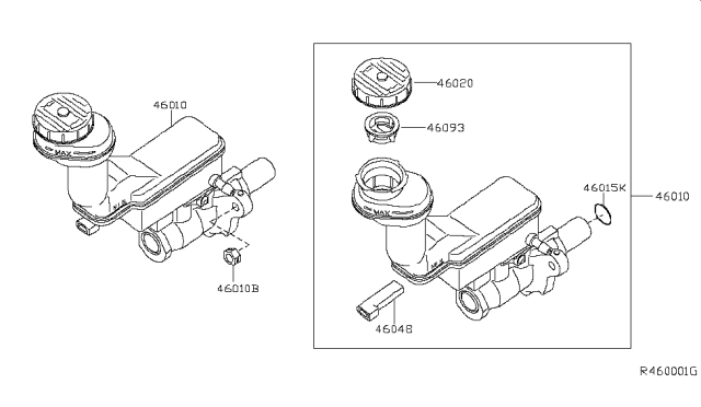 2010 Nissan Sentra Cylinder Brake Master Diagram for 46010-ZJ90A