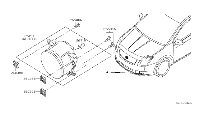 2008 Nissan Sentra Fog,Daytime Running & Driving Lamp Diagram 3