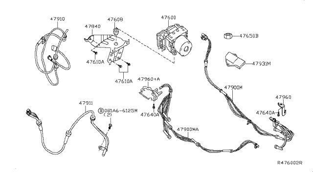 2009 Nissan Sentra Anti Skid Control Diagram 1