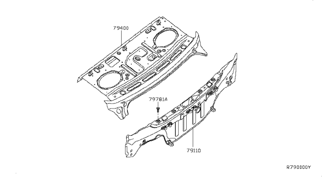 2011 Nissan Sentra Parcel Shelf Diagram for G9400-ZT5MA