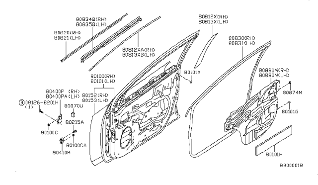 2009 Nissan Sentra Tape-Front Door Outside,LH Diagram for 80813-ET000