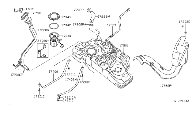 thumbnail image 2 of OEM Genuine Nissan Fuel Filler Gas Cap – 2009-2011 Sentra (17251-9AA0A) 2 of 6