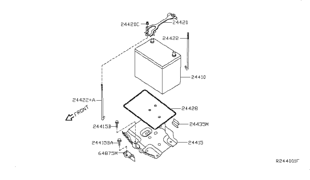 2007 Nissan Sentra Battery & Battery Mounting Diagram 1