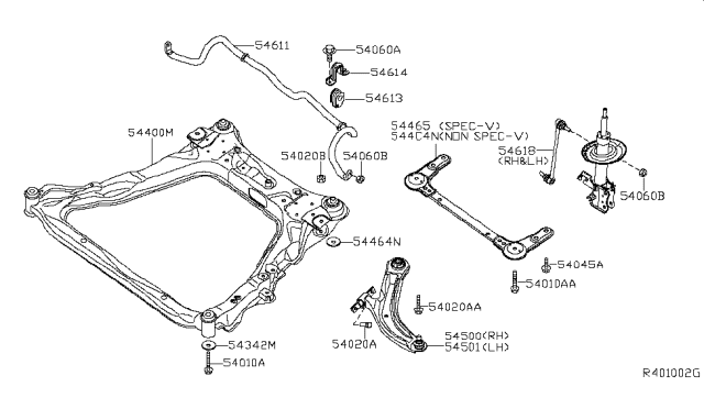 2011 Nissan Sentra Link Complete-Transverse,Lh Diagram for 54501-ET000