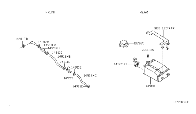 2007 Nissan Sentra Engine Control Vacuum Piping Diagram 1