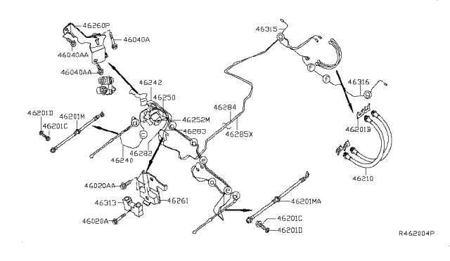 2011 Nissan Sentra Brake Piping & Control Diagram 5