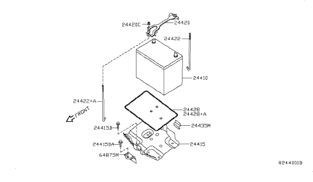 2007 Nissan Sentra Bracket Battery Support Diagram for 64875-ET80A