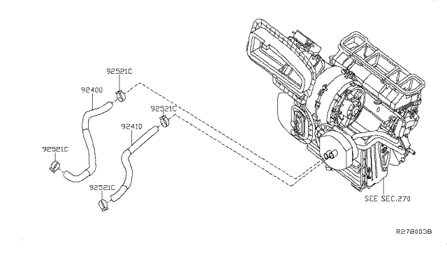 2010 Nissan Sentra Hose-Heater,Inlet Diagram for 92400-ET000