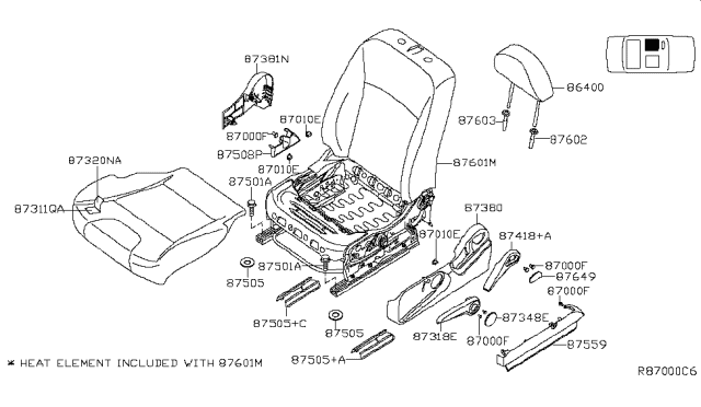 2009 Nissan Sentra Trim Assy-Cushion,Front Seat Diagram for 87370-ET13A