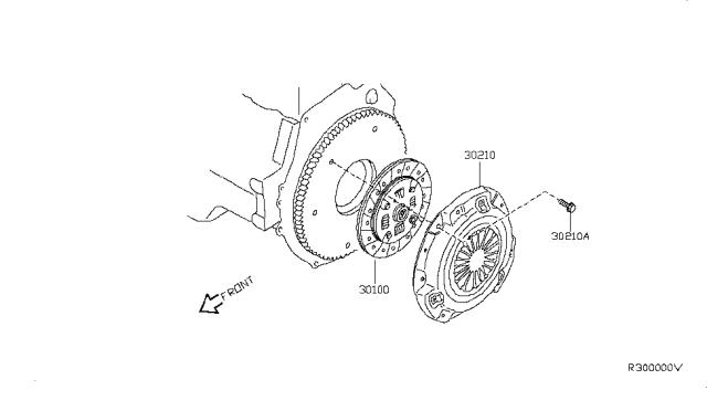 2010 Nissan Sentra Clutch Cover,Disc & Release Parts Diagram 1