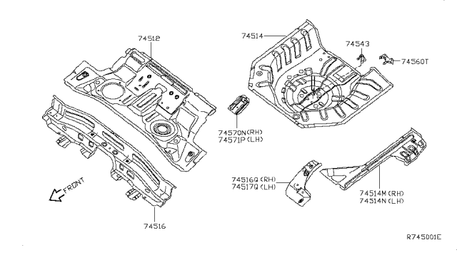 2007 Nissan Sentra Floor Panel (Rear) Diagram