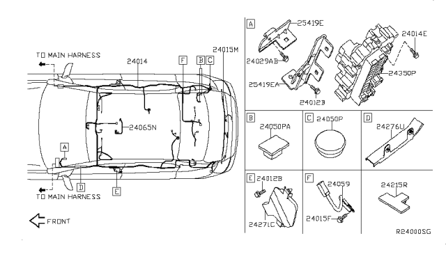 2009 Nissan Sentra Harness Assembly-Body Diagram for 24014-ET200