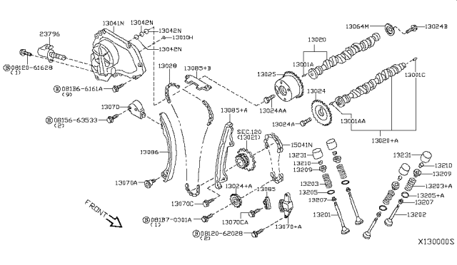 2008 Nissan Sentra Sprocket-Camshaft,Intake Diagram for 13025-JA00A