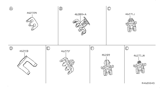 2012 Nissan Sentra Clamp Diagram for 46289-3U802