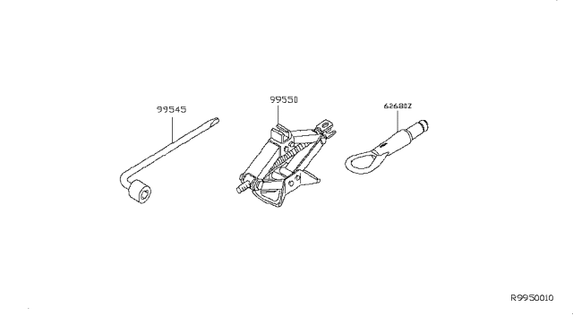 2010 Nissan Sentra Jack Complete Diagram for 99550-ET000