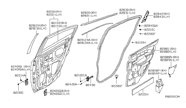 2009 Nissan Sentra Door Rear RH Diagram for H2100-ZT5MA