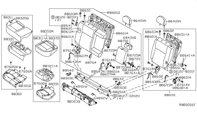 2010 Nissan Sentra Rear Seat Diagram 4