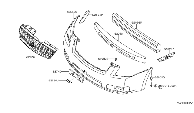 2009 Nissan Sentra Front Bumper Diagram 4