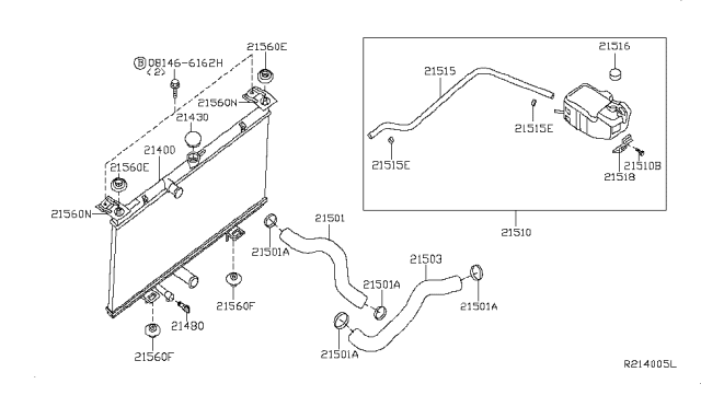 2008 Nissan Sentra Radiator,Shroud & Inverter Cooling Diagram 10