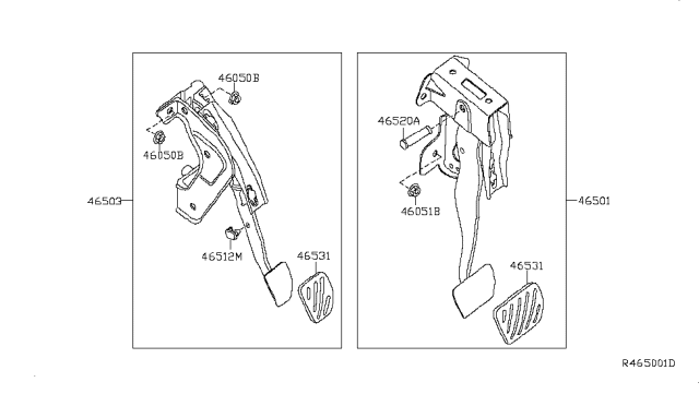 2012 Nissan Sentra Pedal Assy-Brake W/Bracket Diagram for 46501-ZE80C