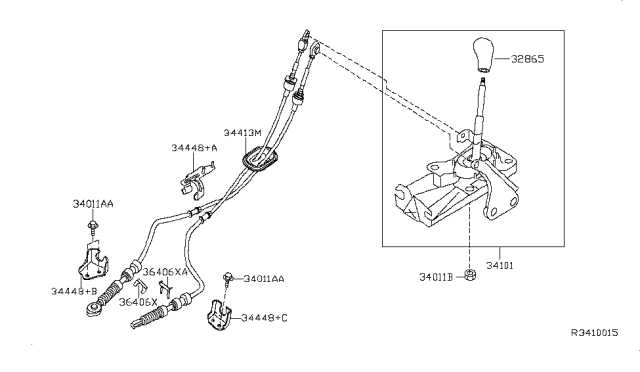 2008 Nissan Sentra Transmission Control & Linkage Diagram 2