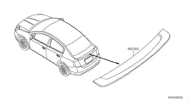 2008 Nissan Sentra Air Spoiler Assembly Rear Diagram for 96030-ET80C