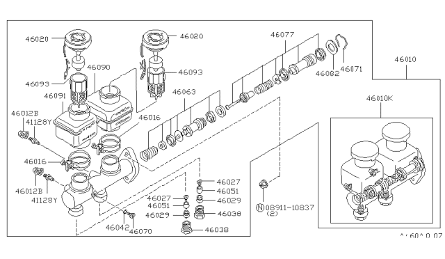 1980 Nissan 280ZX Brake Master Cylinder Diagram