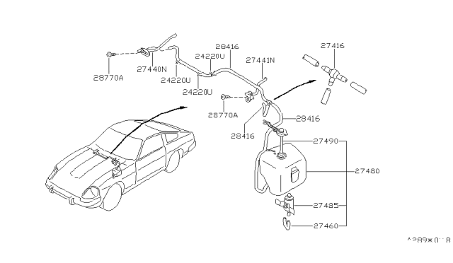 1979 Nissan 280ZX Tank Washer Diagram for 27480-P7101