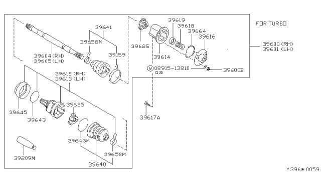 1980 Nissan 280ZX Inner Seal Kit Diagram for 39740-W1526