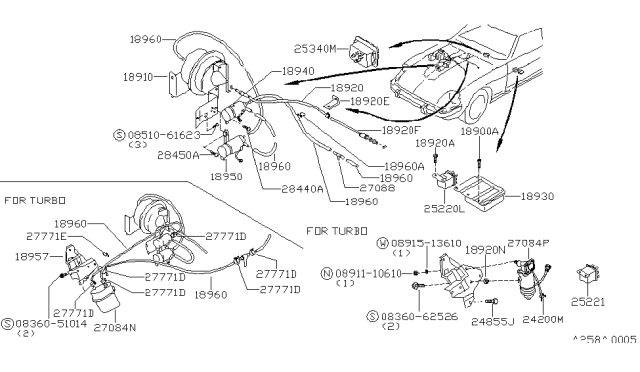 1981 Nissan 280ZX Valve-Solenoid Diagram for 28415-P7100