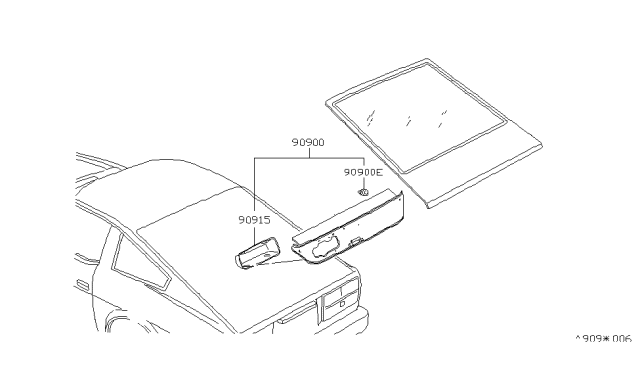 1981 Nissan 280ZX FINISHER Back Door Diagram for 90900-P9460