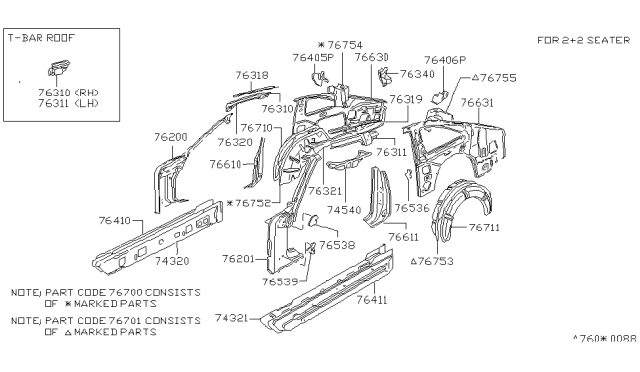 1981 Nissan 280ZX Body Side Panel Diagram 2