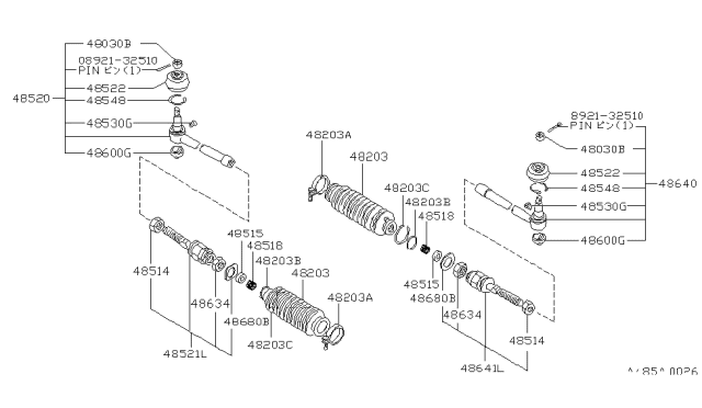 1982 Nissan 280ZX Cover-Shaft Diagram for 48203-N3400