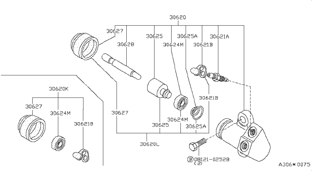 1980 Nissan 280ZX Kit SLV Cylinder Diagram for 30620-S0125