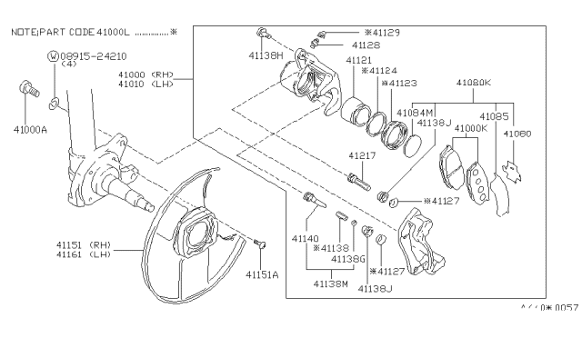 1983 Nissan 280ZX Piston-Cylinder Diagram for 41121-P6500