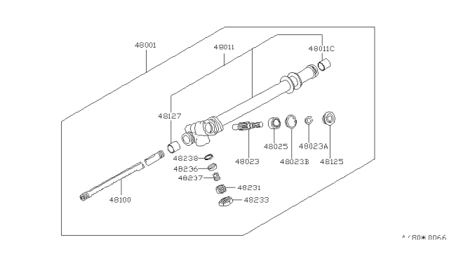 1979 Nissan 280ZX Gear Assembly-Steer Diagram for 48001-P7100